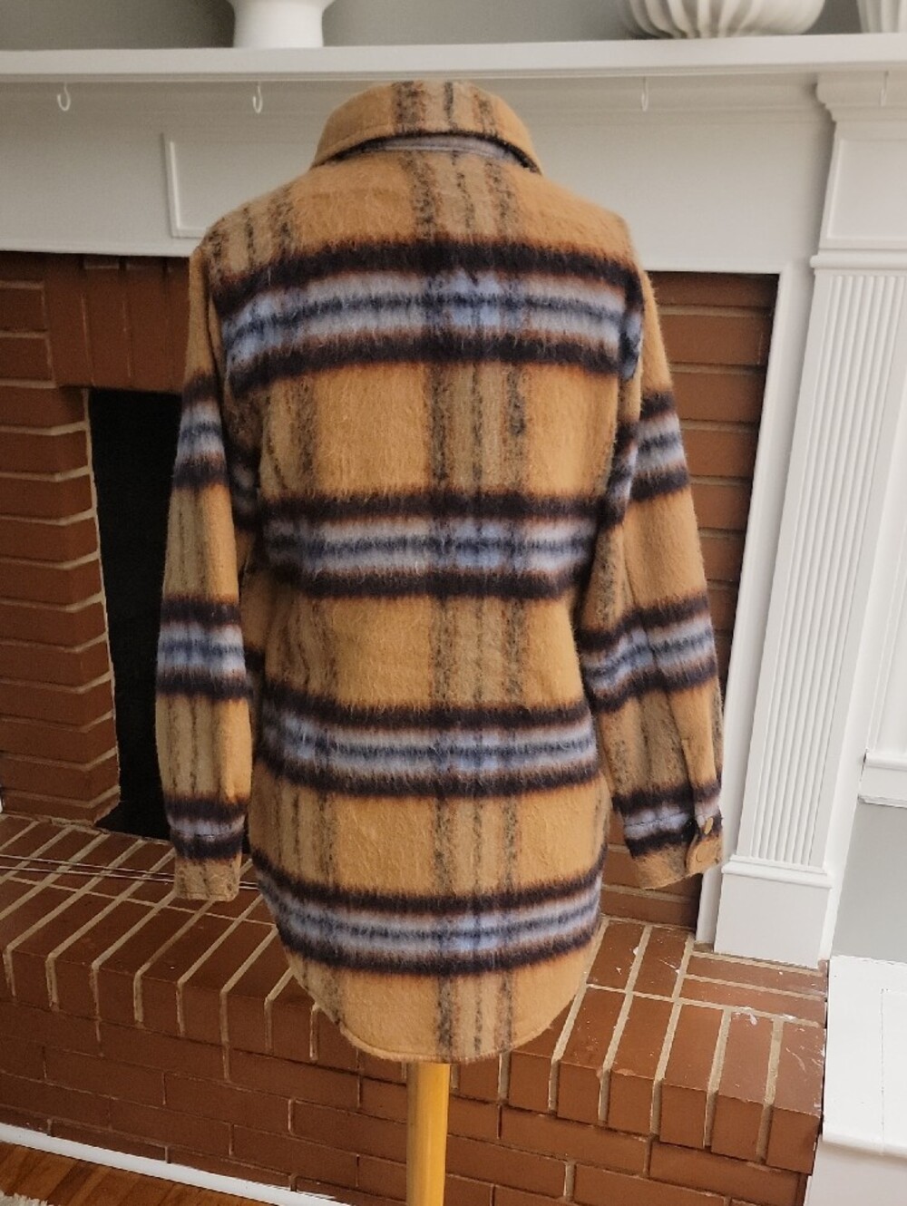 Steve Madden Tan and Blue Plaid Jacket - Picture 5 of 8